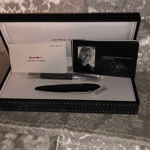 Jorg Hysek Palladium Black Rollerball/Ballpoint Pen with Pen Case